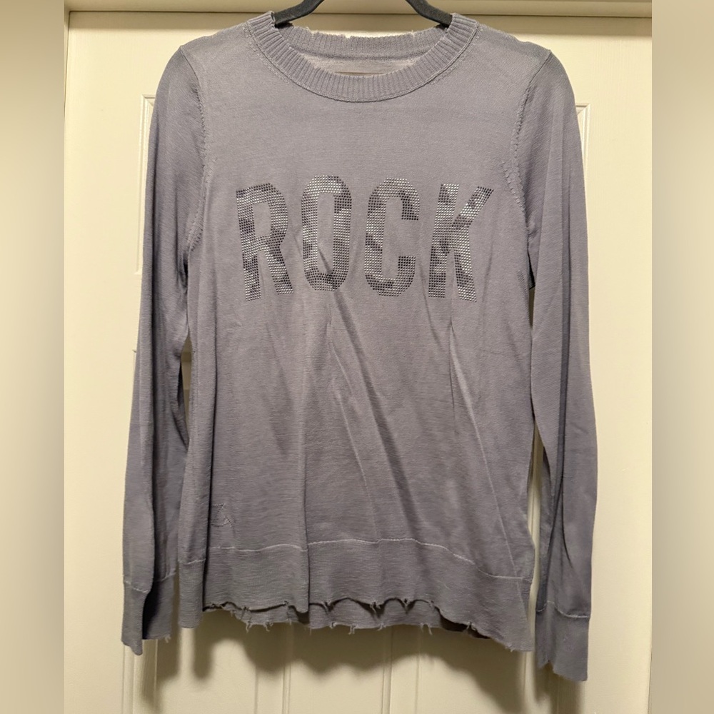Zadig and Voltaire Miss Camo Rock Sweater Gray Medium